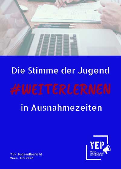 Cover des YEP-Jugendberichts Key Insights 2020 (#weiterlernen)